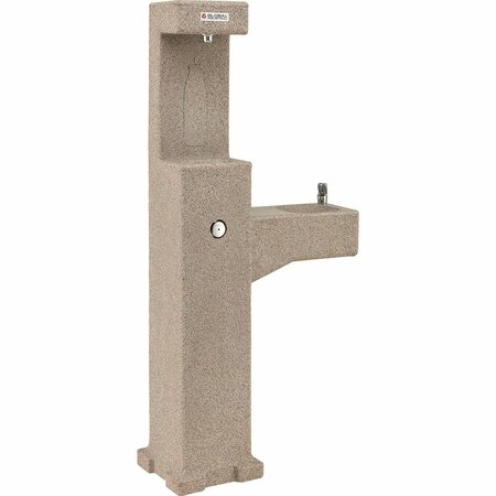 GLOBAL INDUSTRIAL Outdoor Drinking Fountain & Bottle Filler w/ Filter, Rotocast Granite Finish 603601F